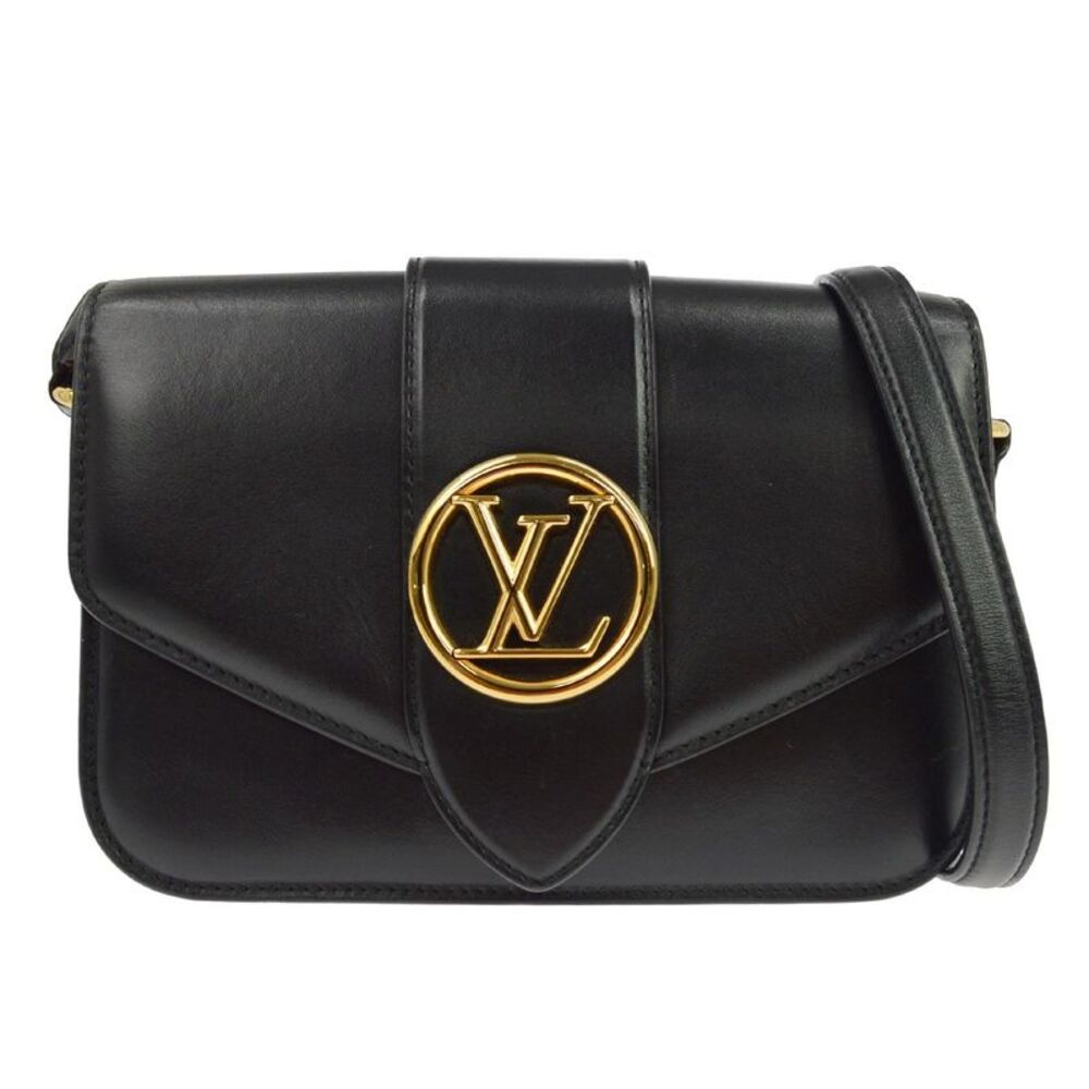 Louis Vuitton Lv Pont 9 Soft Leather Black Leather Shoulder Bag Bag